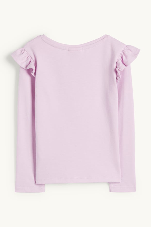 Enfants filles - SmileyWorld® - haut à manches longues - finition brillante - violet clair