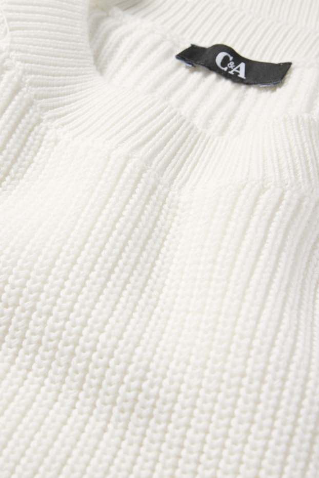 Women - Jumper - ribbed - white