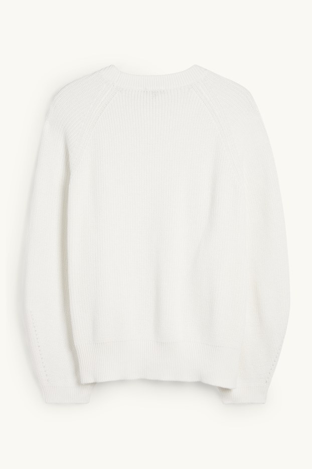 Women - Jumper - ribbed - white