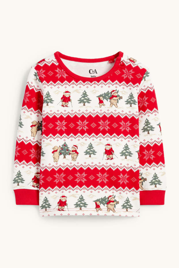 Unisex - Mini Me - pijama pentru bebeluși, cu motive de Crăciun - 2 piese - cu model - alb / roșu