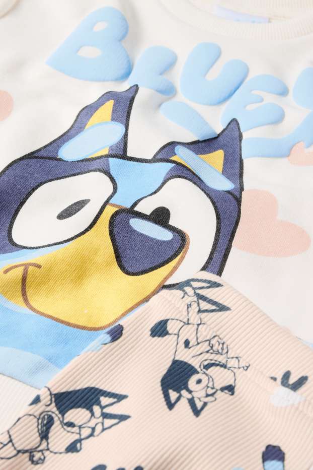 Copii - Fete - Bluey - set - bluză de molton și colanți evazați - 2 piese - alb-crem