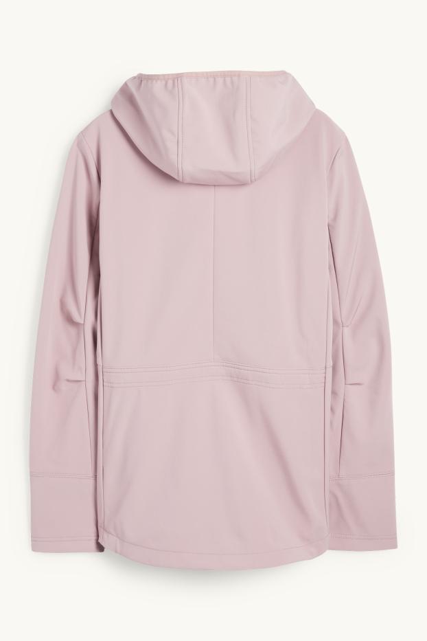 Dona - Jaqueta softshell amb caputxa - resistent a l’aigua - 4 Way Stretch - rosa clar