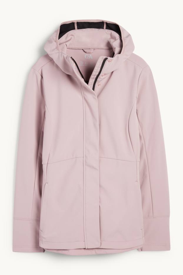 Dona - Jaqueta softshell amb caputxa - resistent a l’aigua - 4 Way Stretch - rosa clar
