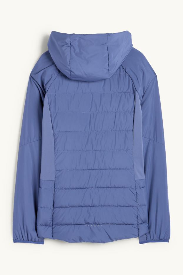 Femei - Jachetă matlasată sport cu glugă - albastru