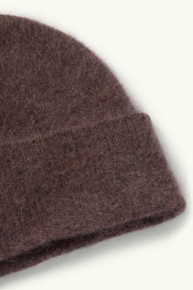 Dona - Gorro de caixmir - acanalat - marró fosc