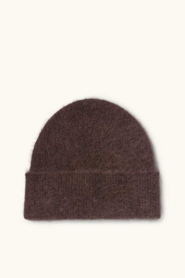 Dona - Gorro de caixmir - acanalat - marró fosc