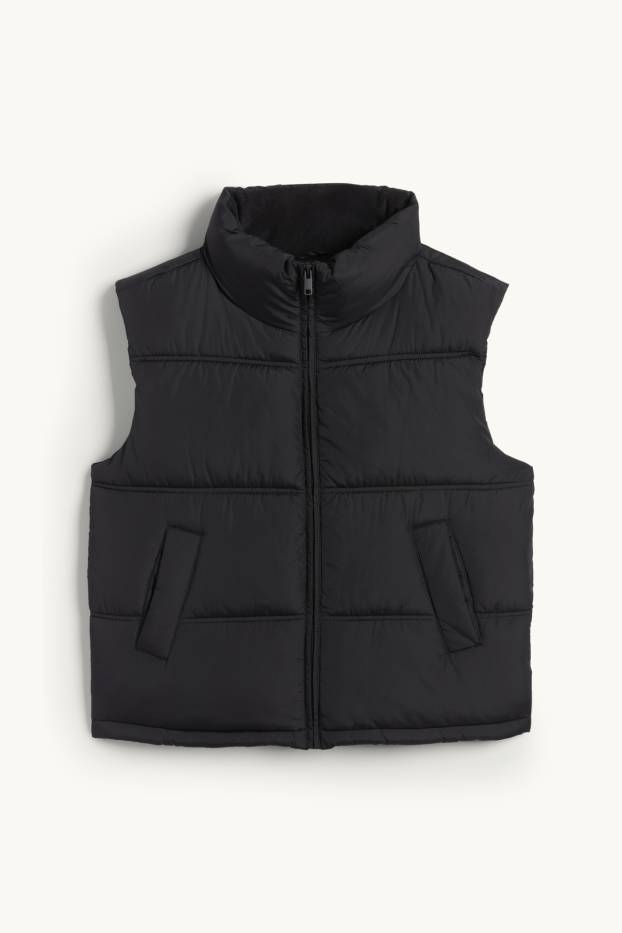 Women - Quilted gilet - black