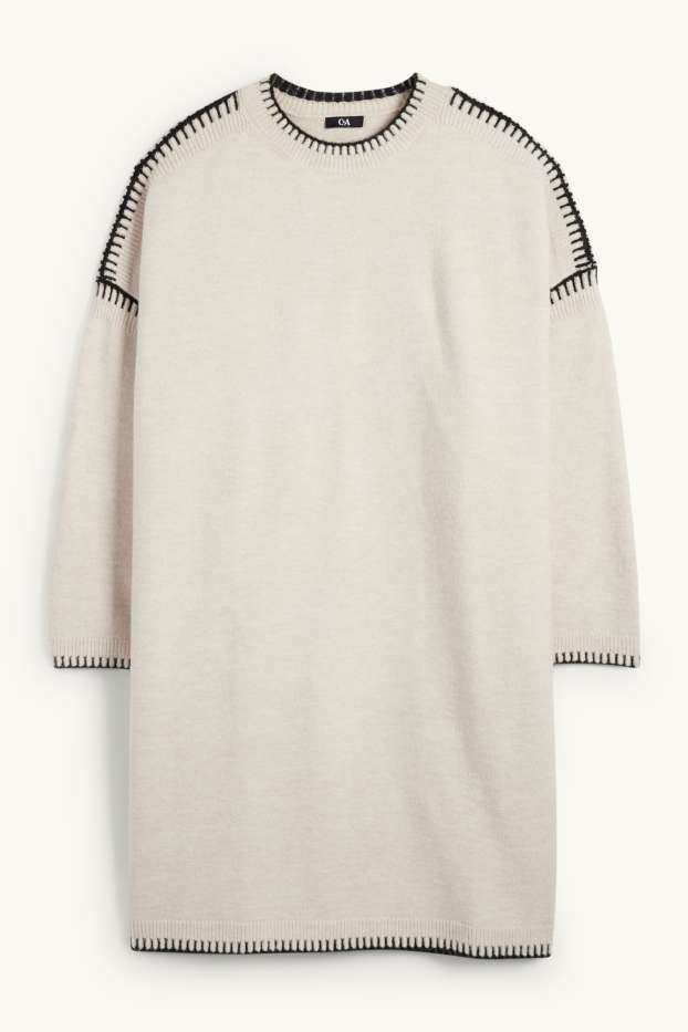 Donna - Vestito in maglia - straight fit - beige chiaro