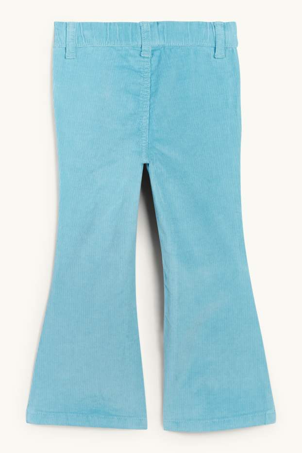 Copii - Fete - Inimă - pantaloni din catifea reiată - turcoaz