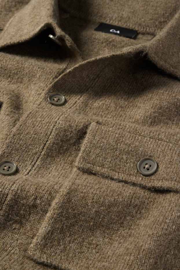 Herren - Strickjacke - hellgrün