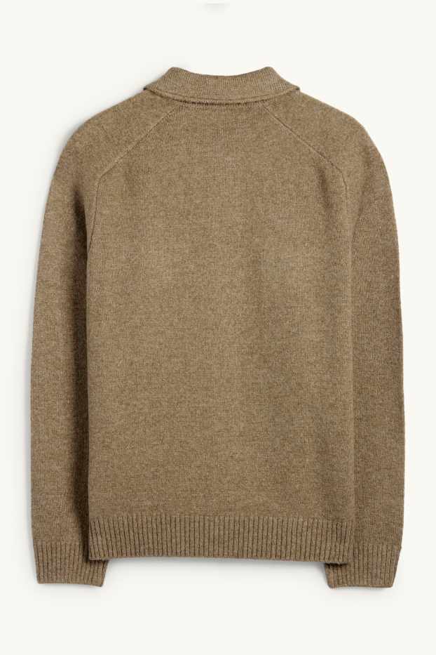 Herren - Strickjacke - hellgrün