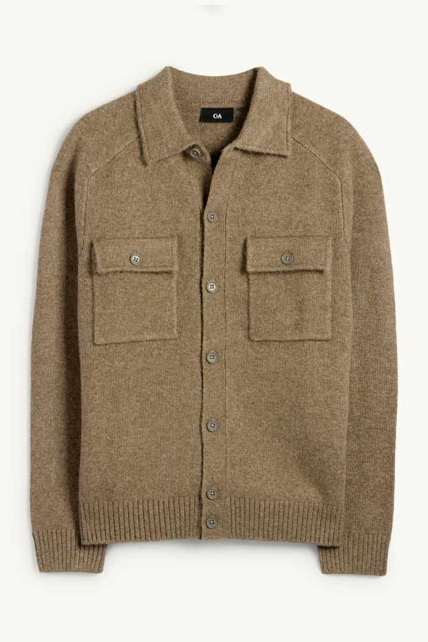 Herren - Strickjacke - hellgrün