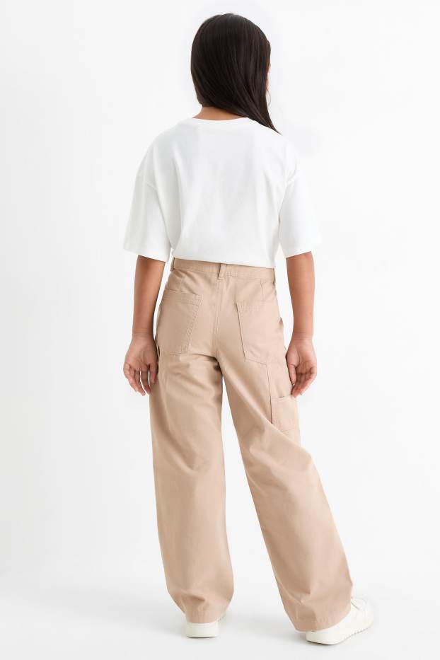 Copii - Fete - Pantaloni de stofă - bej