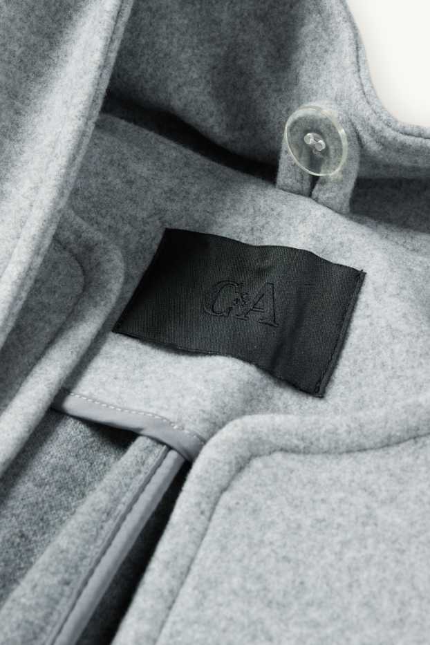 Femei - Set - palton și fular - 2 piese - gri deschis