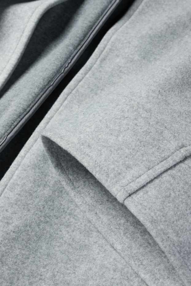 Femei - Set - palton și fular - 2 piese - gri deschis