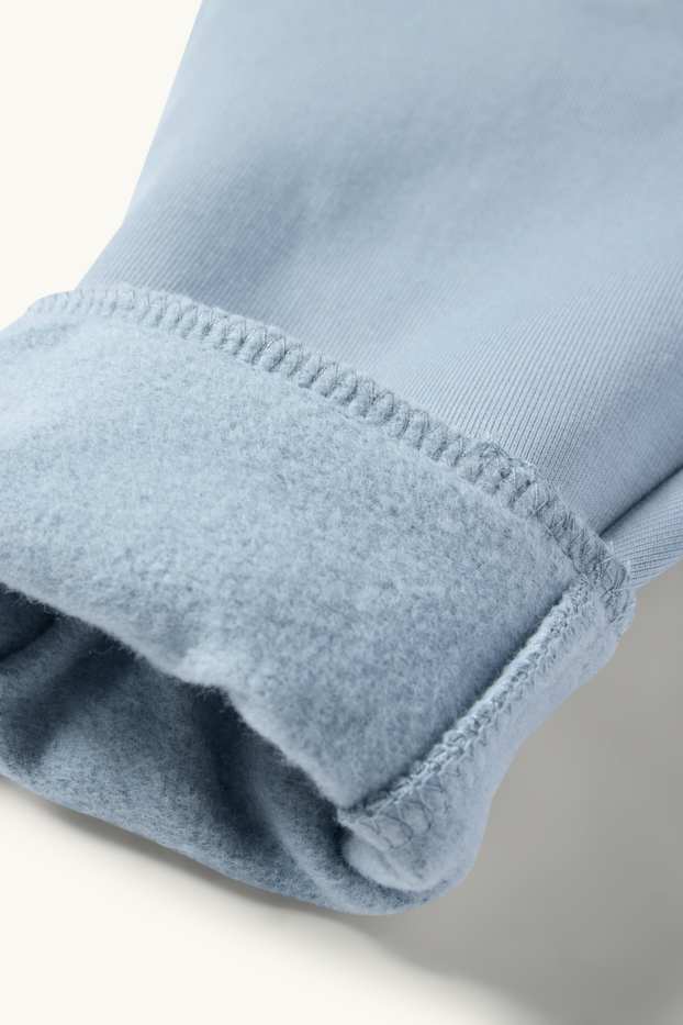 Bébés filles - Lot de 3 - pantalon de jogging bébé - broderie anglaise - bleu  / beige