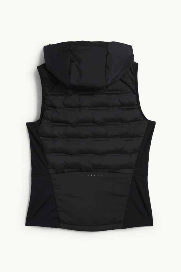 Women - Technical quilted gilet with hood - black