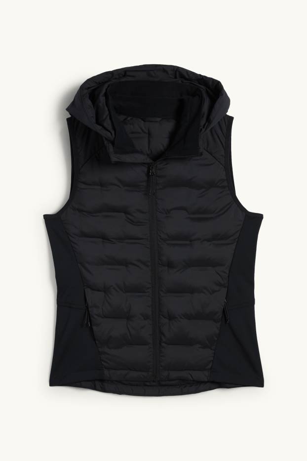 Women - Technical quilted gilet with hood - black