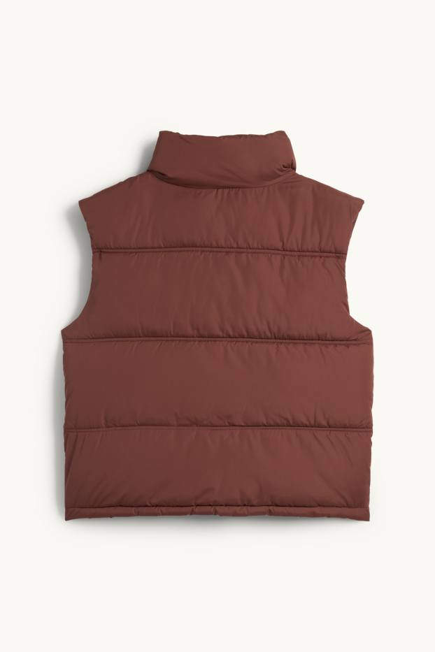 Women - Quilted gilet - brown