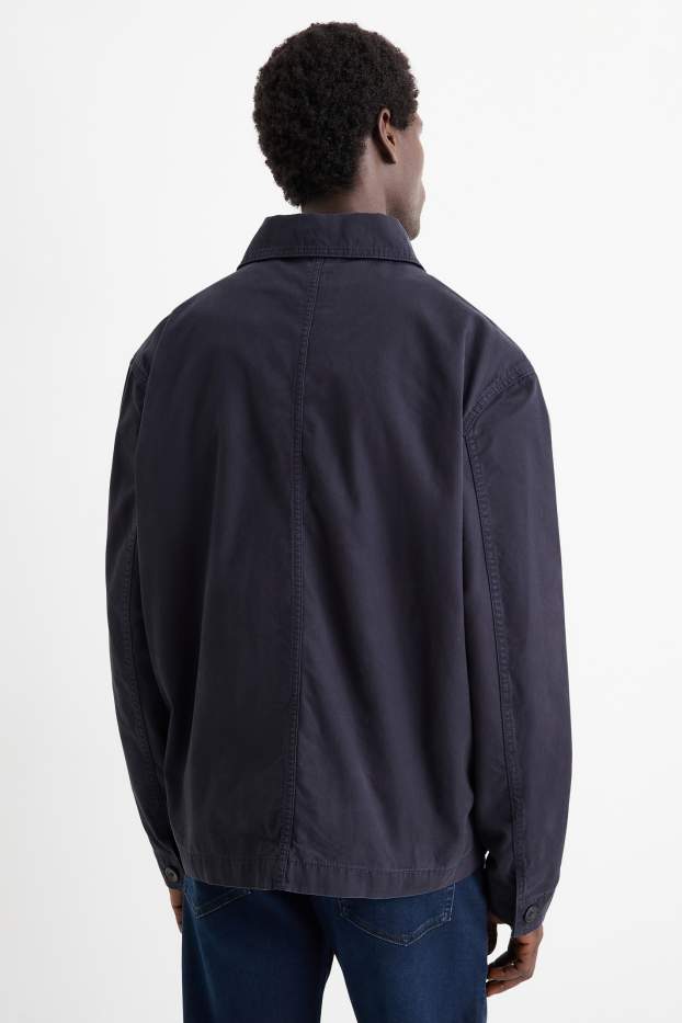 Hommes - Veste-chemise - relaxed fit - col kent - bleu foncé