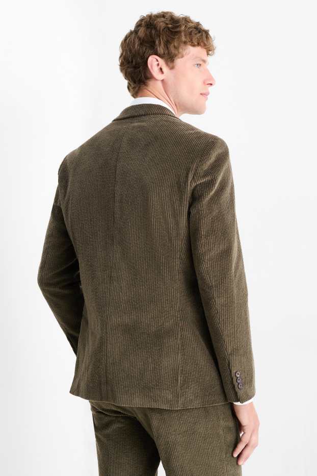 Herren - Cord-Baukasten-Sakko - Regular Fit - Stretch - dunkelgrün