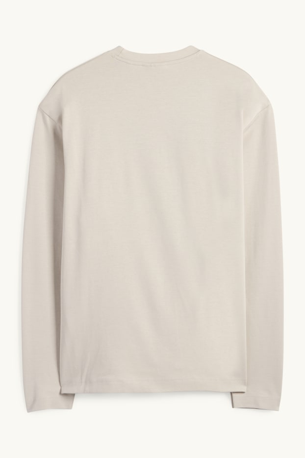 Men - Long sleeve top - beige