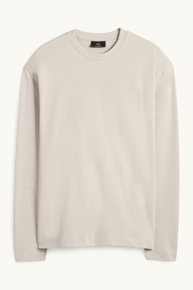 Men - Long sleeve top - beige
