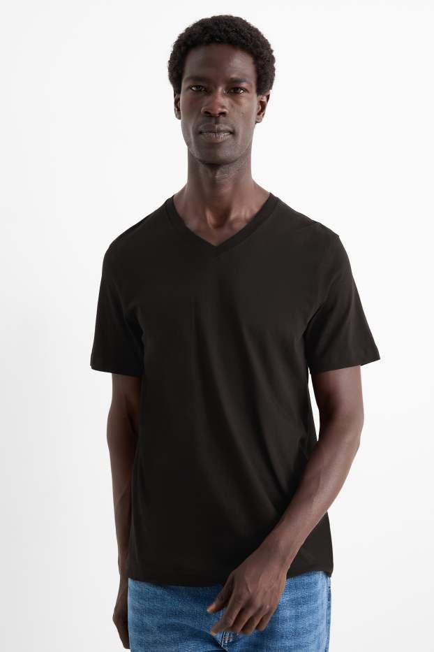 Men - Multipack of 2 - T-shirt - regular fit - black