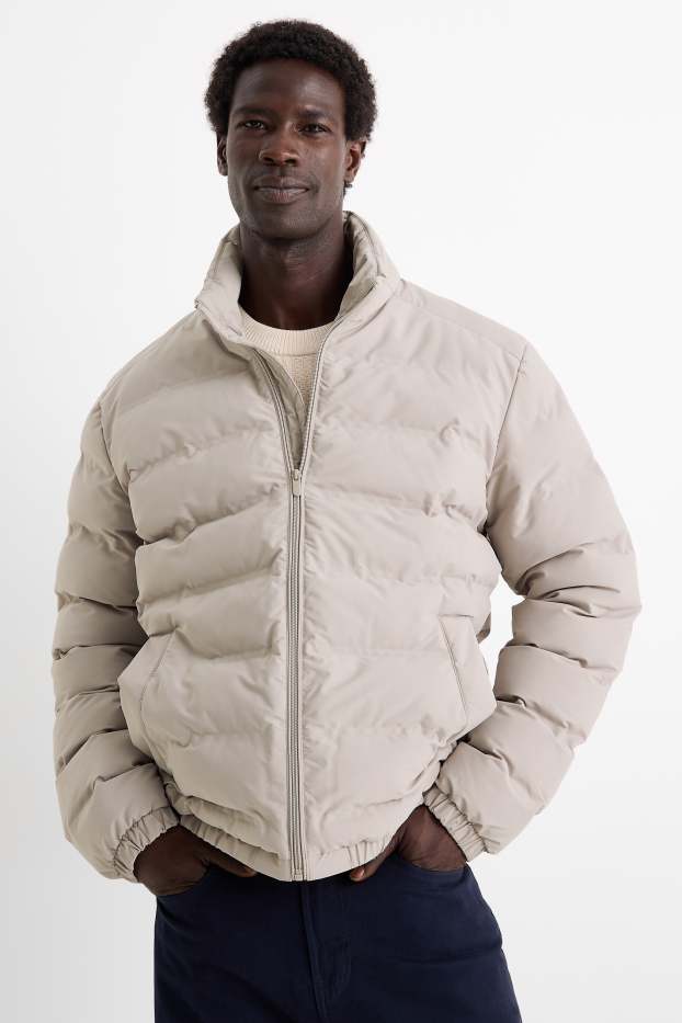 Home - Jaqueta embuatada - repel·lent a l'aigua - gris clar