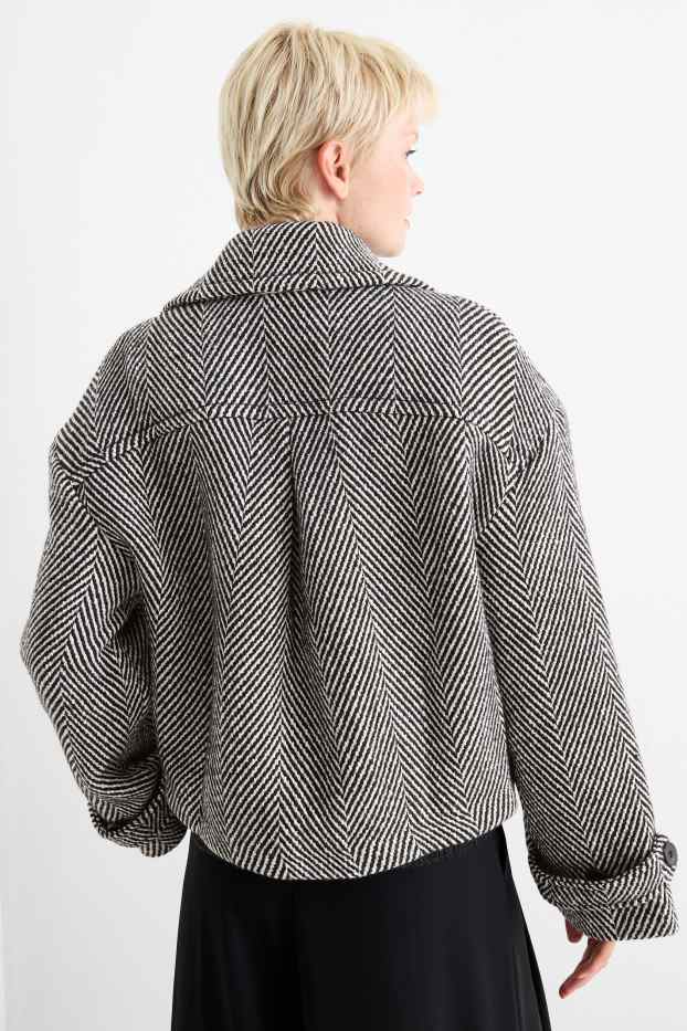 Kobiety - Kurtka - teksturowana - czarny / biały