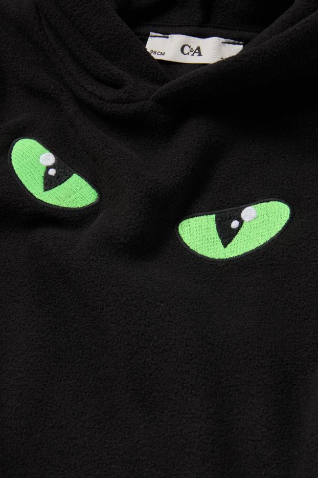 Copii - Băieți - Panteră - hanorac de fleece - negru