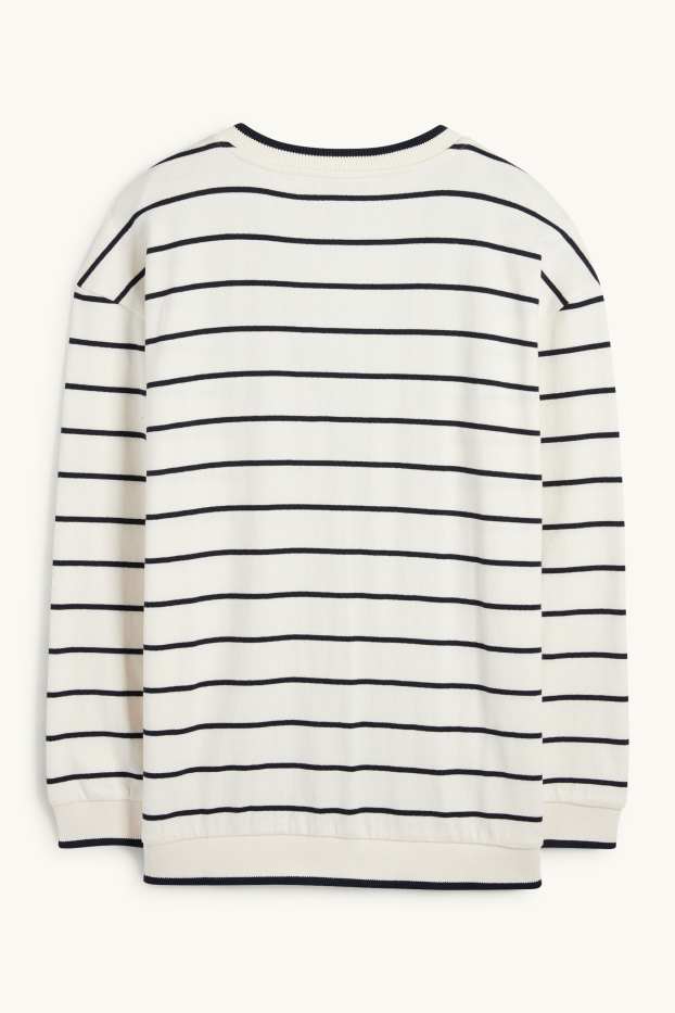 Dames - Vest - gestreept - crème wit