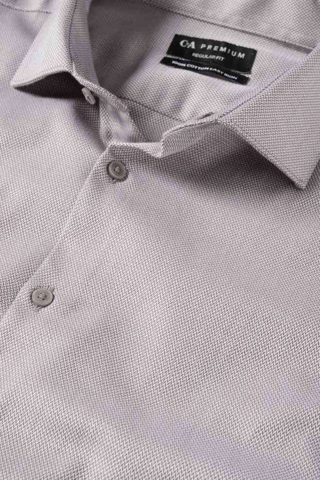 Bărbați - Cămașă office - regular fit - guler italian - ușor de călcat - taupe