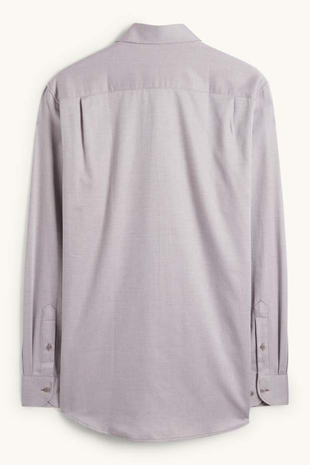 Bărbați - Cămașă office - regular fit - guler italian - ușor de călcat - taupe