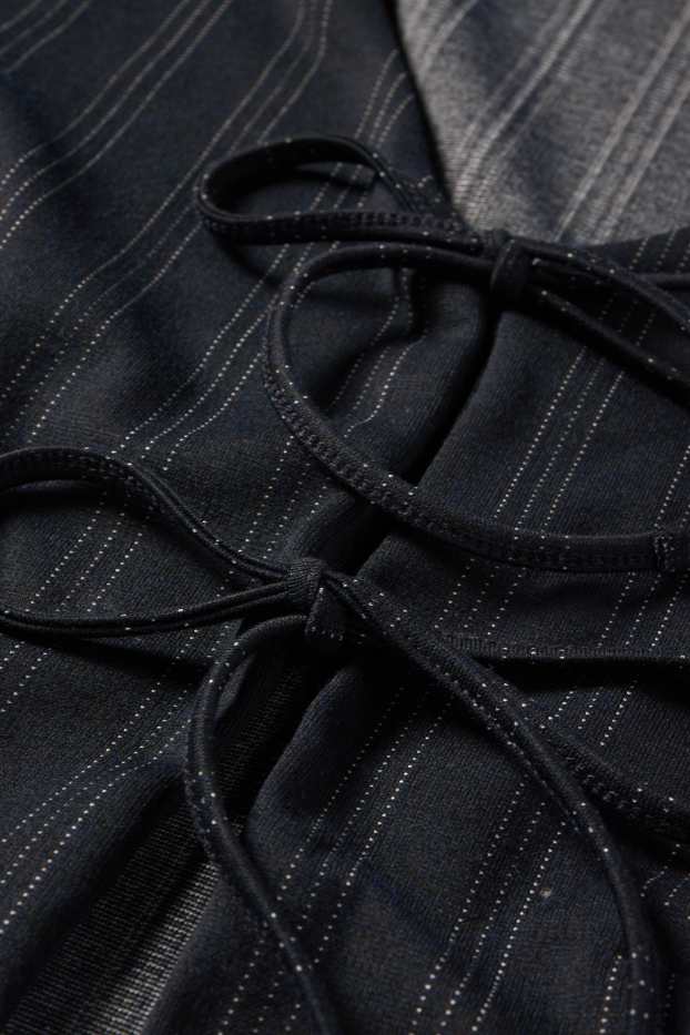 Dames - Gilet - getailleerd - krijtstrepen - donkerblauw