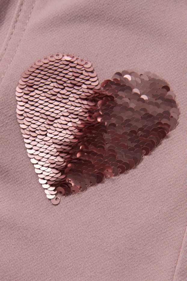 Bambine - Cuore - jeans svasati - jeans termici - rosa