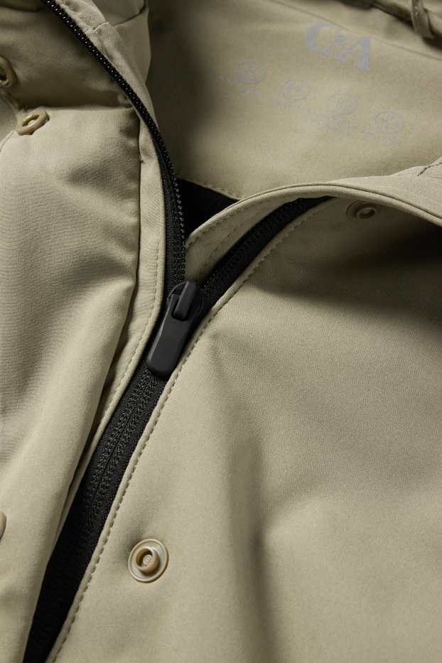 Donna - Giacca soft shell con cappuccio - idrorepellente - 4 Way Stretch - verde chiaro