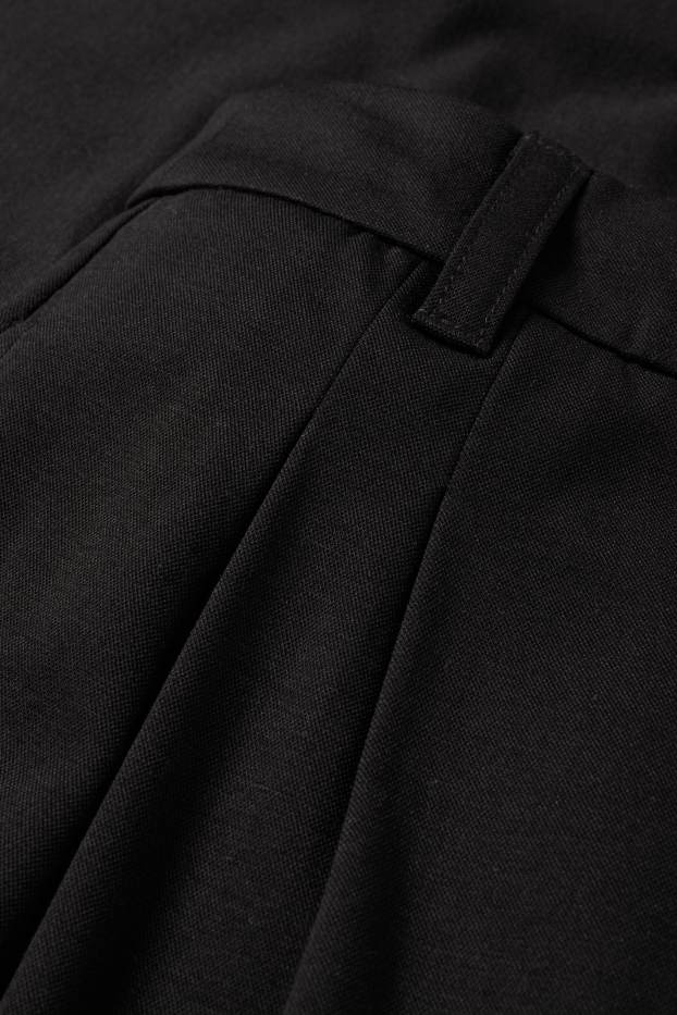 Damen - Jersey-Hose - High Waist - Wide Leg - schwarz