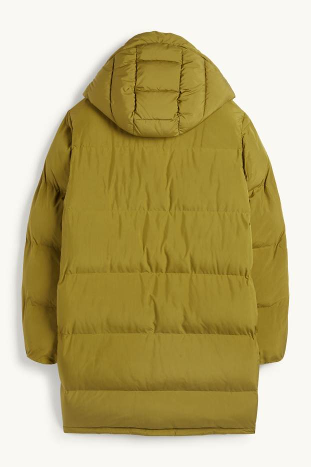 Dames - Mantel met stiksels en capuchon - waterafstotend - groen