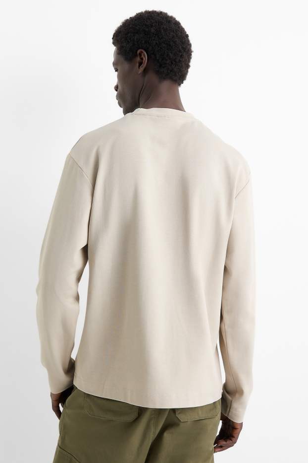 Men - Long sleeve top - beige
