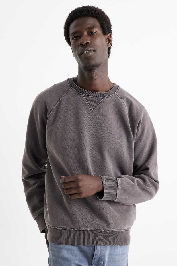 Bărbați - Bluză de molton - gri închis