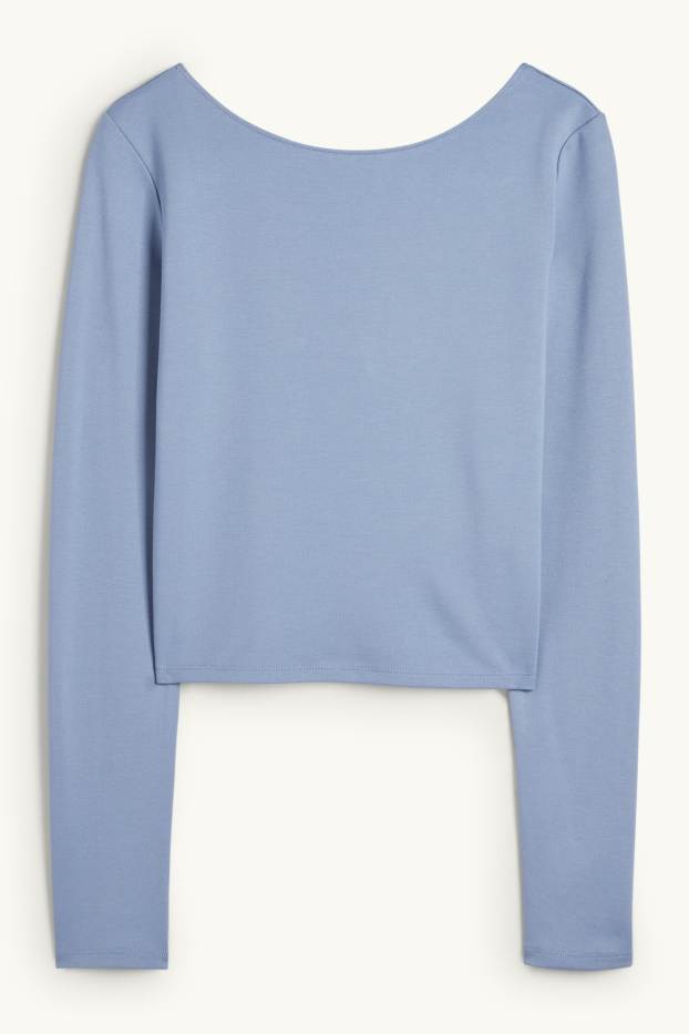 Dames - Korte longsleeve - blauw