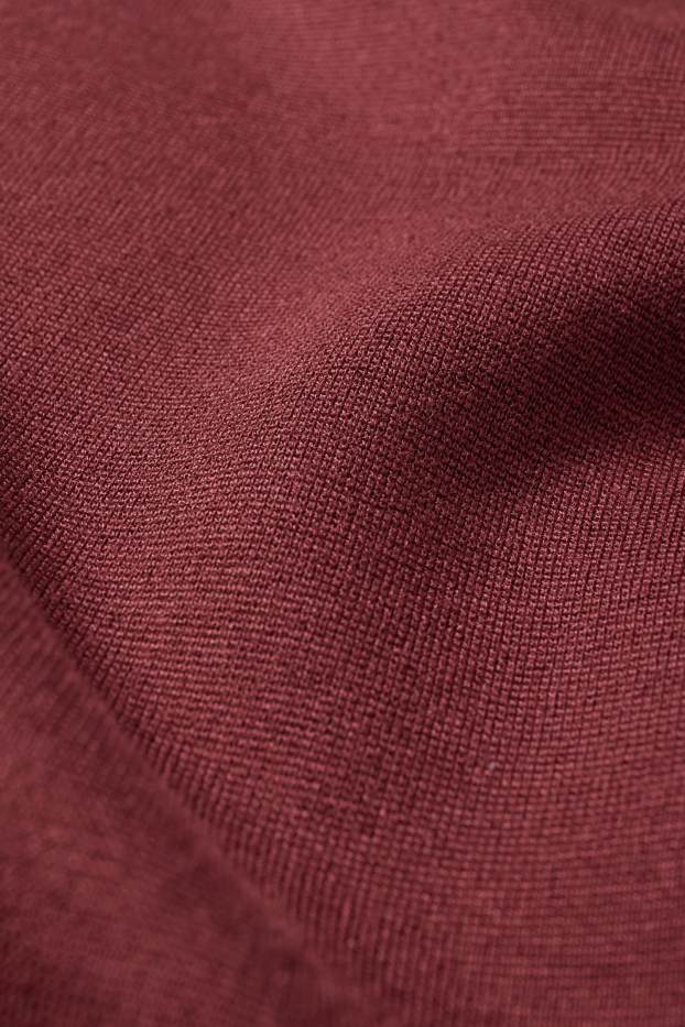 Dames - Korte longsleeve - bordeaux