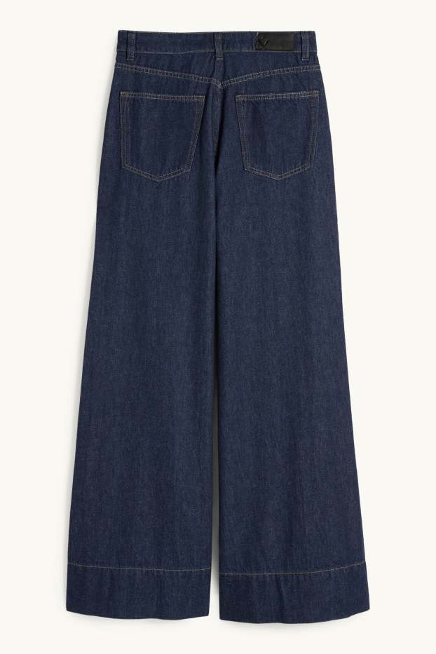 Femmes - Wide leg jean - high waist - jean bleu foncé