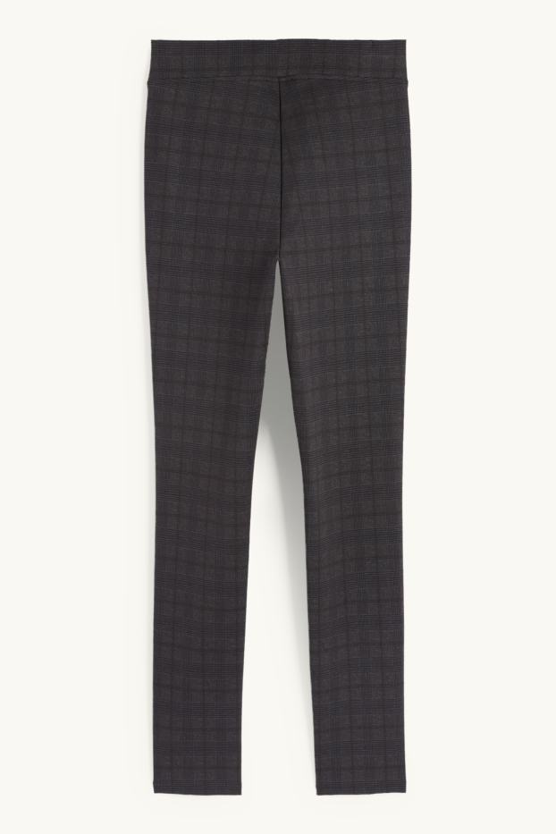 Dames - Legging - geruit - donkergrijs