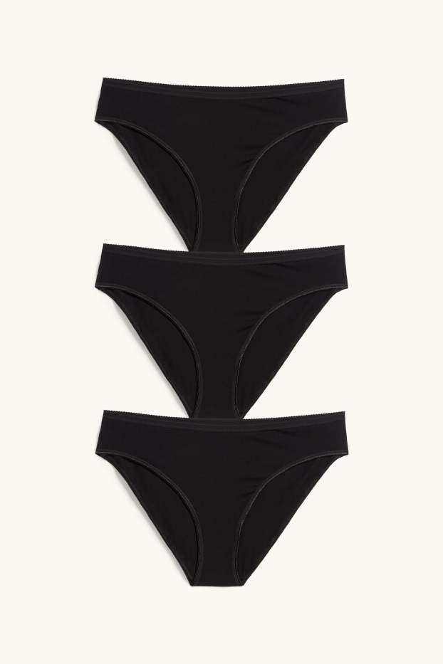 Donna - Confezione da 3 - slip - nero
