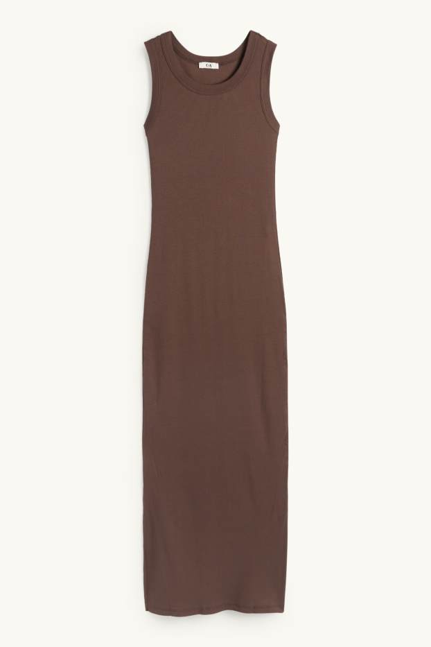 Dames - Bodyconjurk - ribstof - bruin