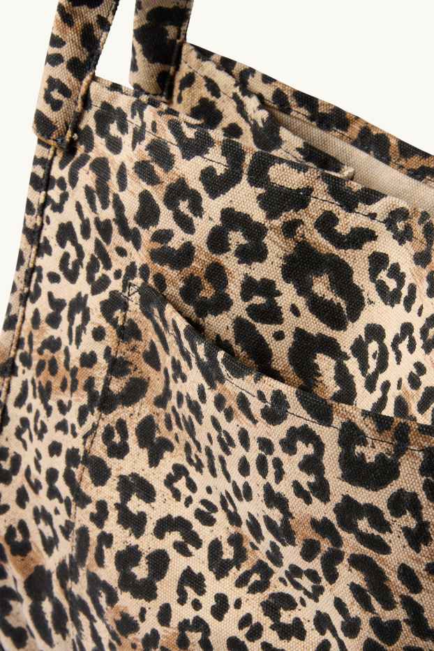 Femmes - Grand cabas - imprimé léopard - noir / beige