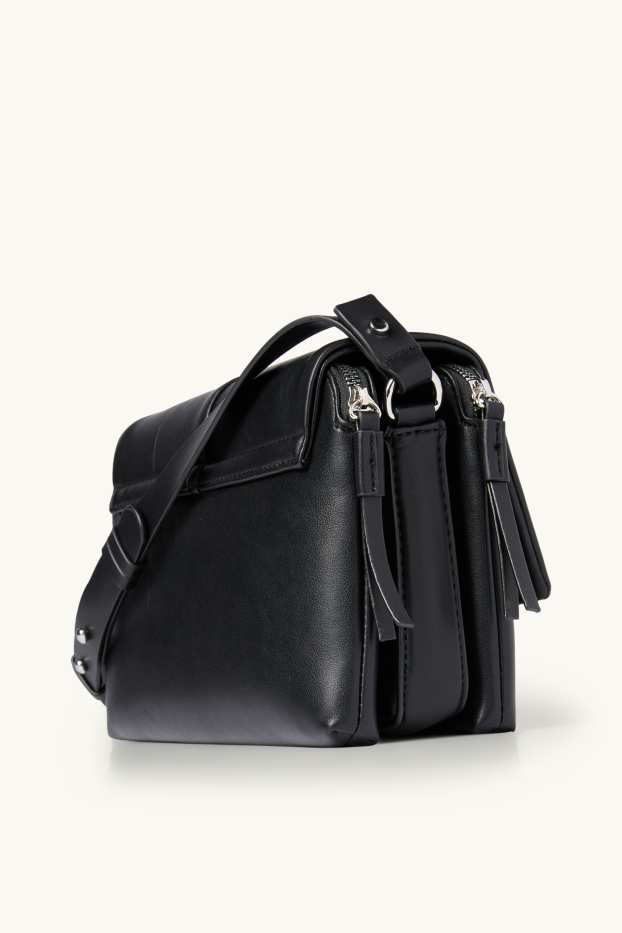 Donna - Borsa a tracolla - similpelle - nero