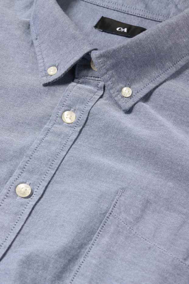 Bărbați - Cămașă - regular fit - guler cu nasturi - albastru